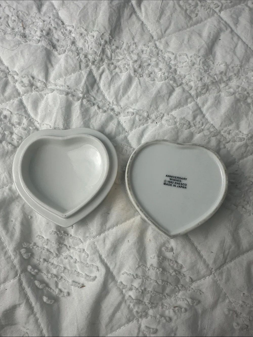 Happy 50th Anniversary Heart Trinket Box - Vintage 1983 -Japan